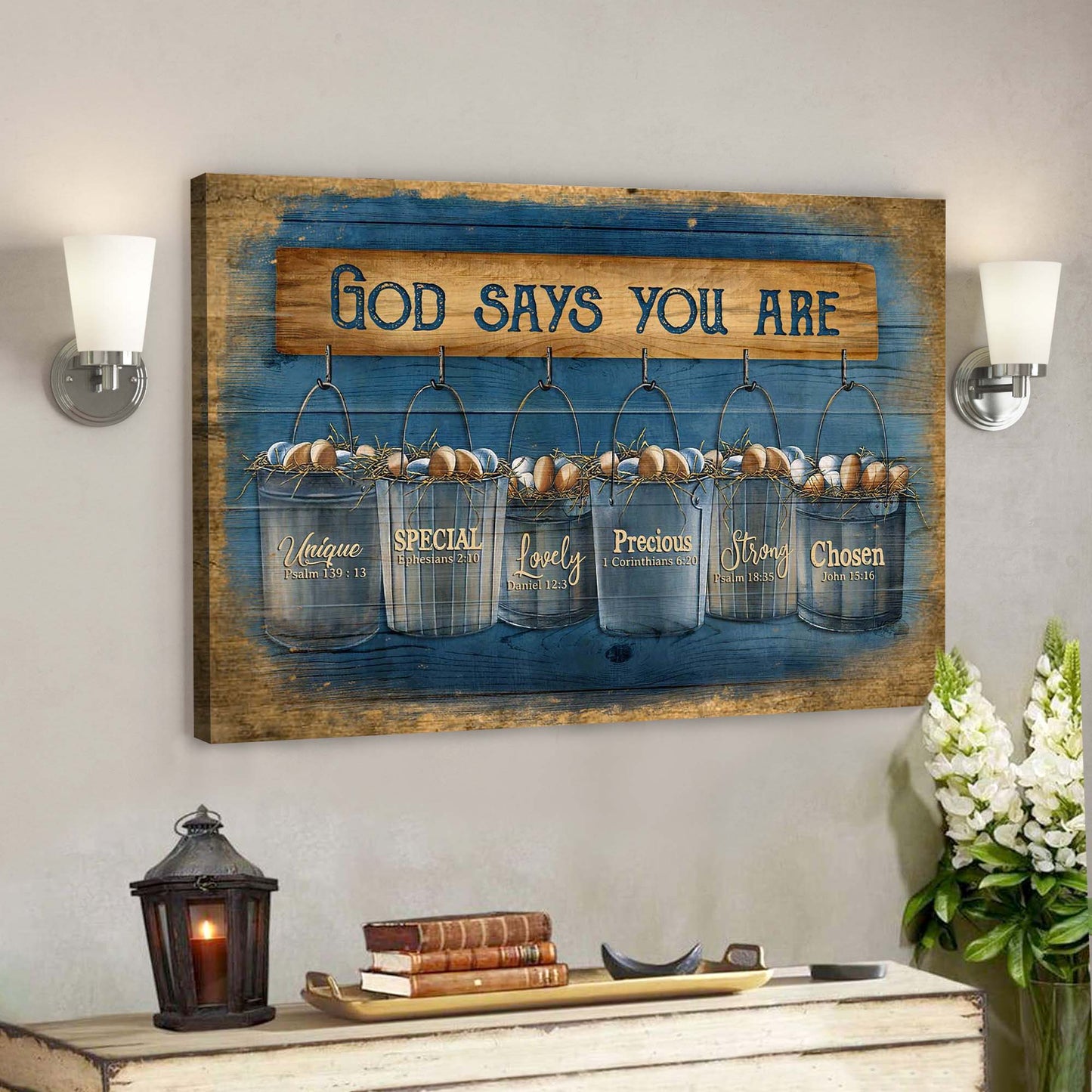 Eggs Canvas - God Says You Are Canvas Wall Art - Bible Verse Canvas - God Canvas - Scripture Canvas Wall Art - Ciaocustom