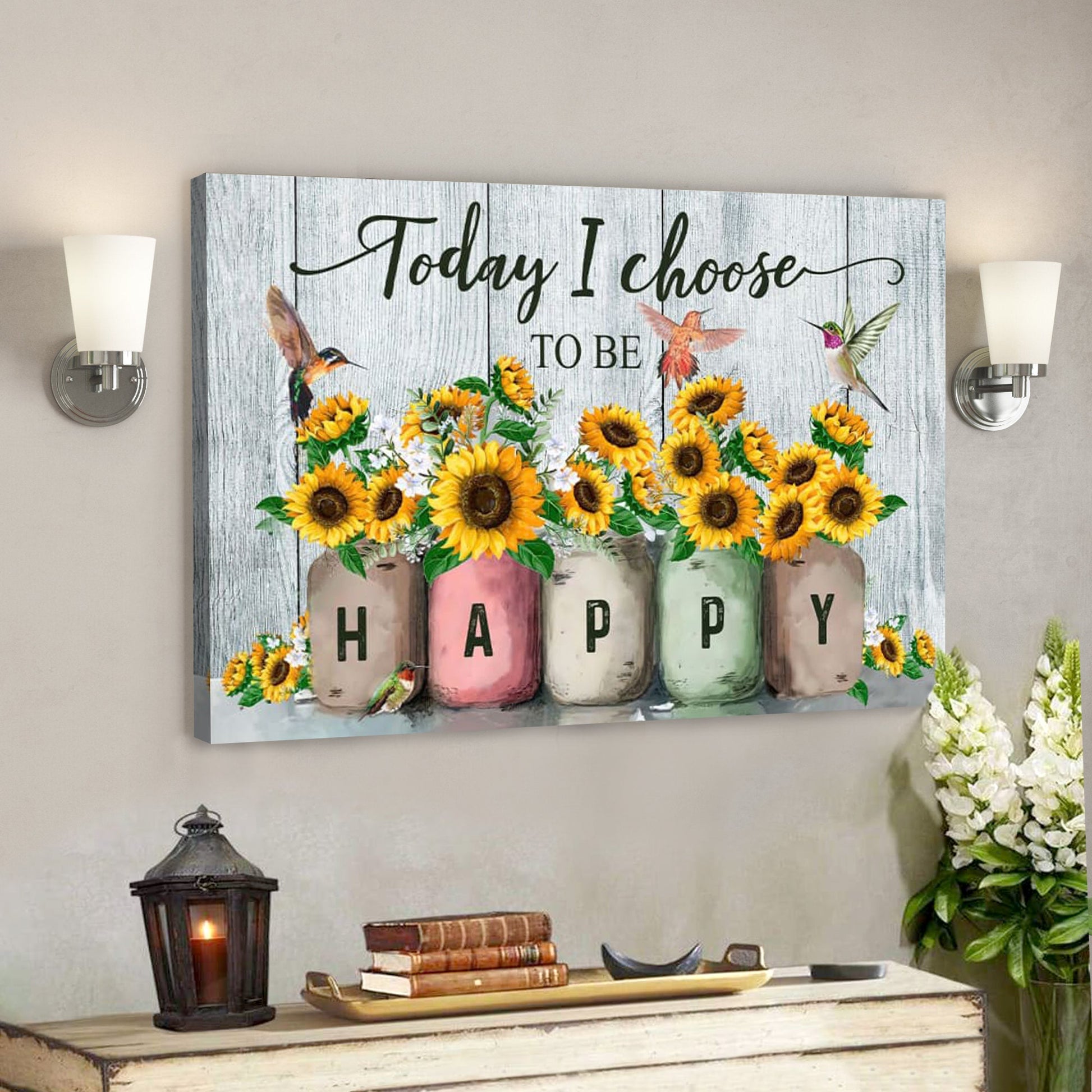 Bible Verse Canvas - God Canvas - Today I Choose To Be Happy Wall Art Canvas - Scripture Canvas Wall Art - Ciaocustom