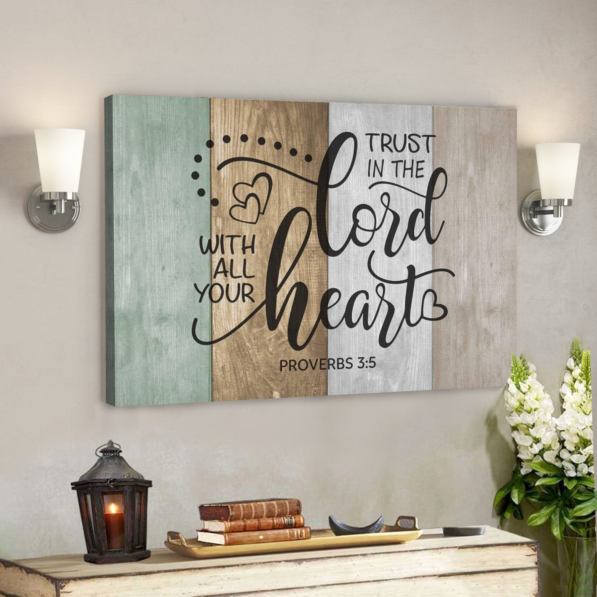 God Canvas Prints - Jesus Canvas Art - Trust In The Lord With All Your Heart Proverbs 35 Scripture Wall Art Canvas - Ciaocustom