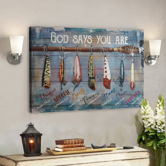 Bible Verse Wall Art Canvas - God Canvas - Fishing - God Says You Are Canvas - Ciaocustom