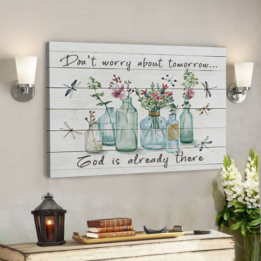 Bible Verse Canvas - God Canvas - Don't Worry About Tomorrow Canvas Wall Art - Scripture Canvas Wall Art - Ciaocustom