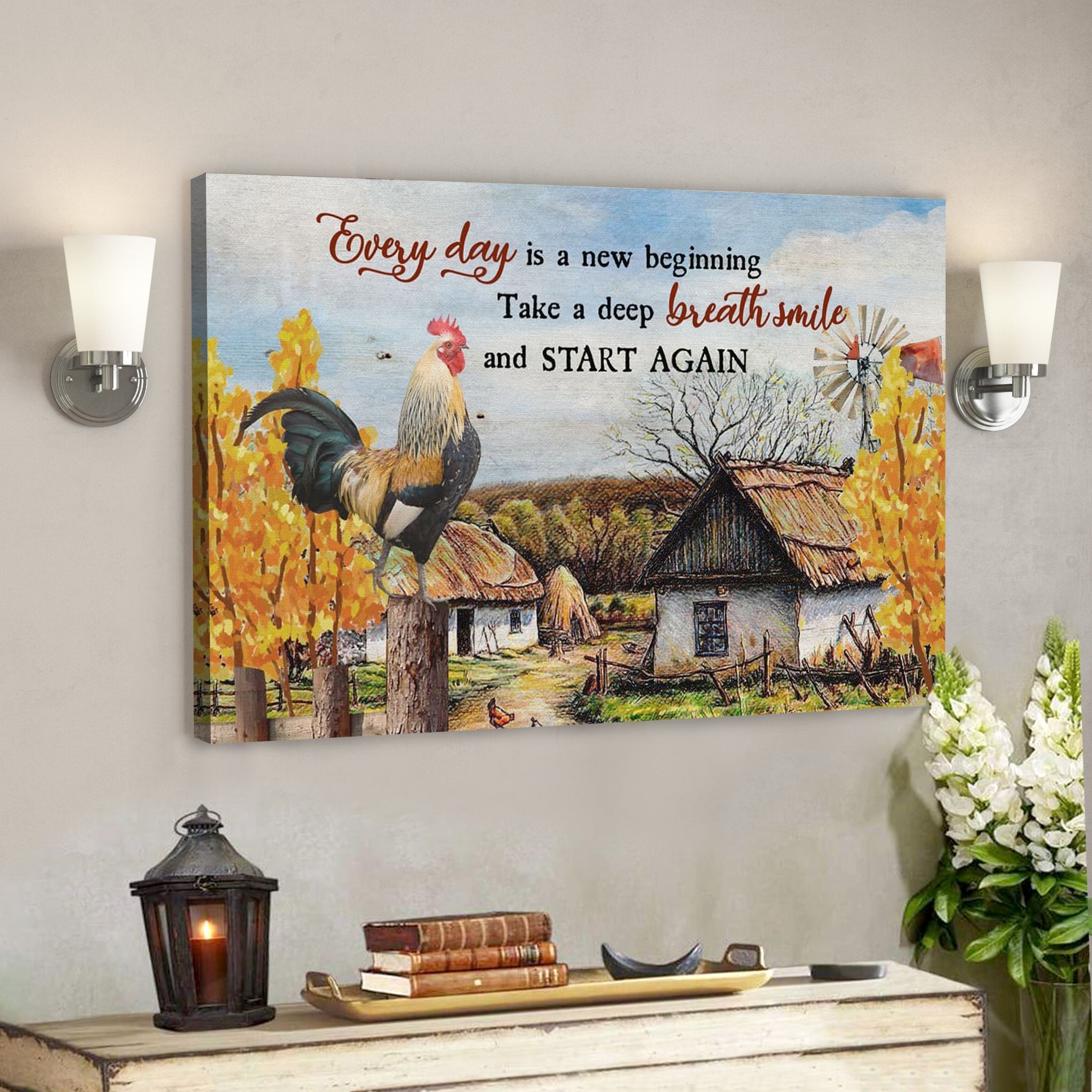 Bible Verse Canvas - Every Day Is A New Beginning Chickens On Farm - F ...
