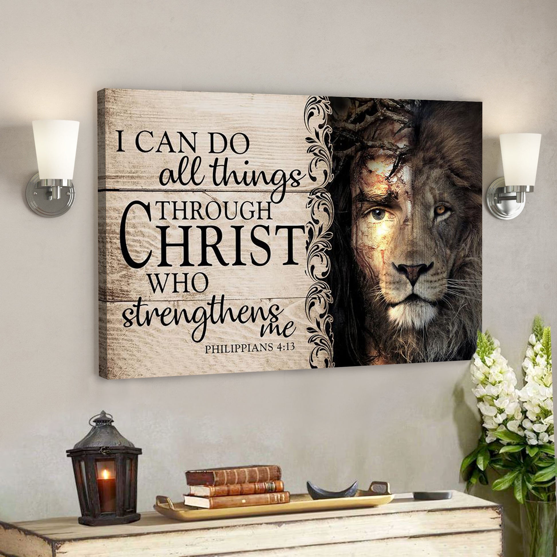 I Can Do All Things - Lion Of Judah - Bible Verse Canvas - God Canvas - Scripture Canvas Wall Art - Ciaocustom