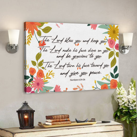 God Canvas Prints - Jesus Canvas Art - Bible Verse Wall Art Numbers 624-26 The Lord Bless You And Keep You Canvas Print - Ciaocustom