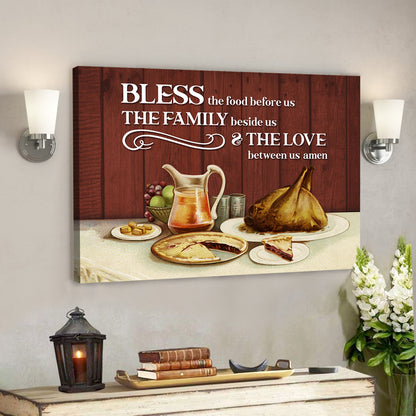 Bible Verse Canvas - God Canvas - Bless The Food Before Us Canvas - Thanksgiving Canvas - Scripture Canvas Wall Art - Ciaocustom