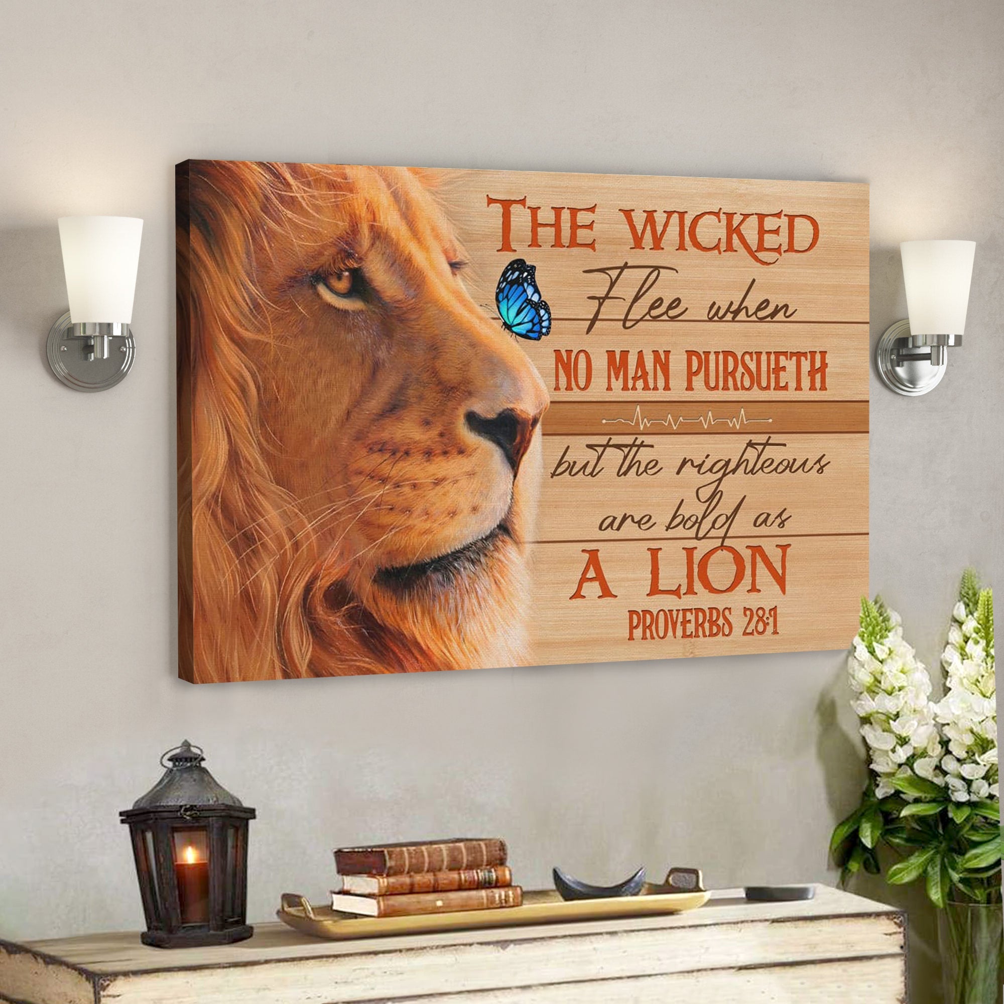 Bible Verse Canvas - God Canvas - The Righteous Are Bold As A Lion Proverbs 281 Canvas - Scripture Canvas Wall Art - Ciaocustom