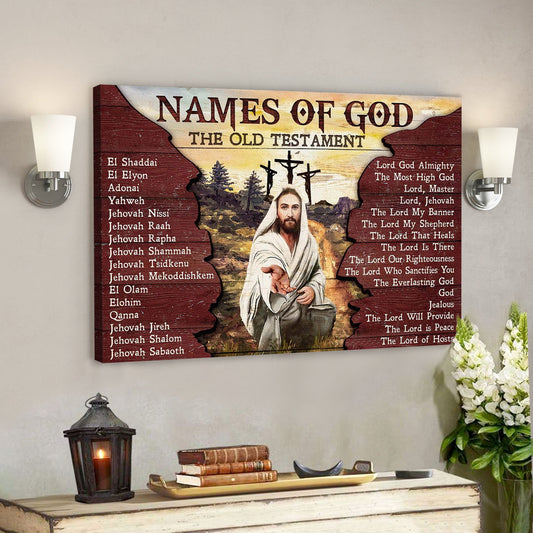 Jesus Landscape Canvas Print - God Wall Art - Names Of God, The Old Testament - Ciaocustom