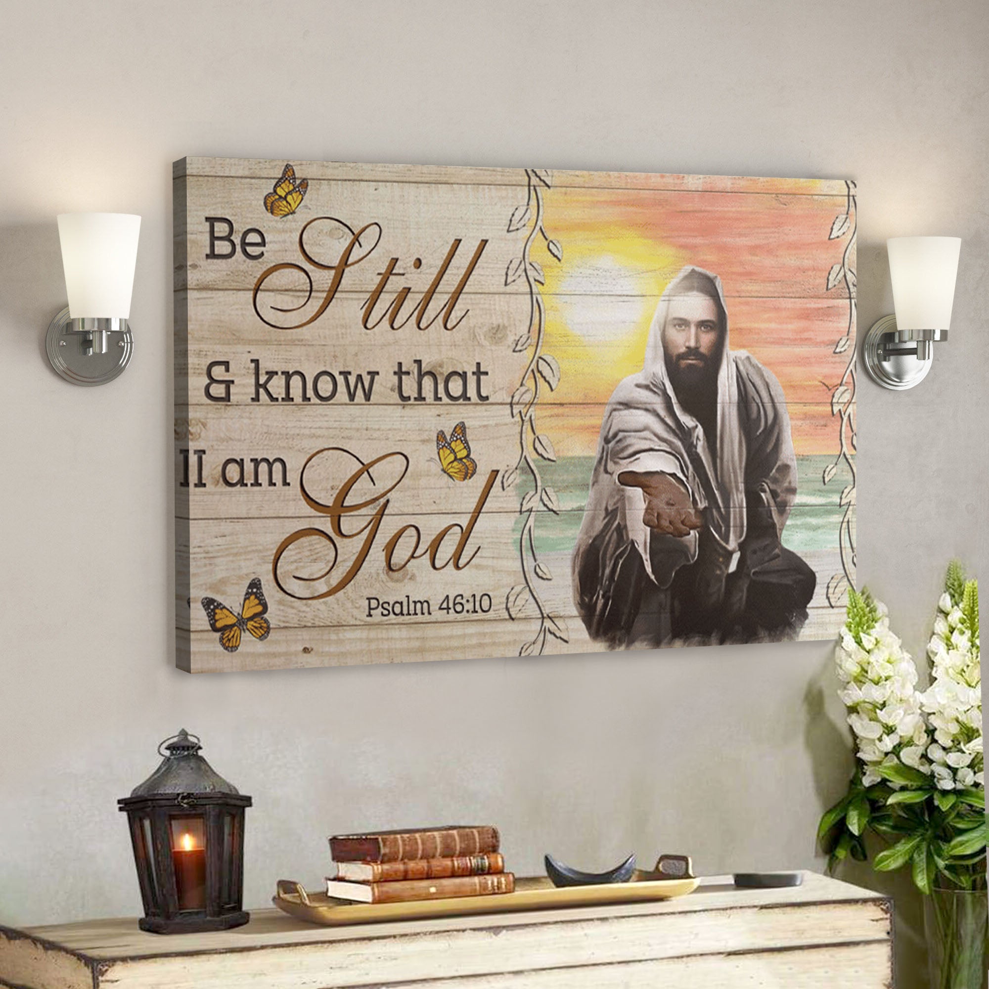 Take Jesus's Hand - Be Still And Know That I Am God - Bible Verse Canvas - God Canvas - Scripture Canvas Wall Art - Ciaocustom