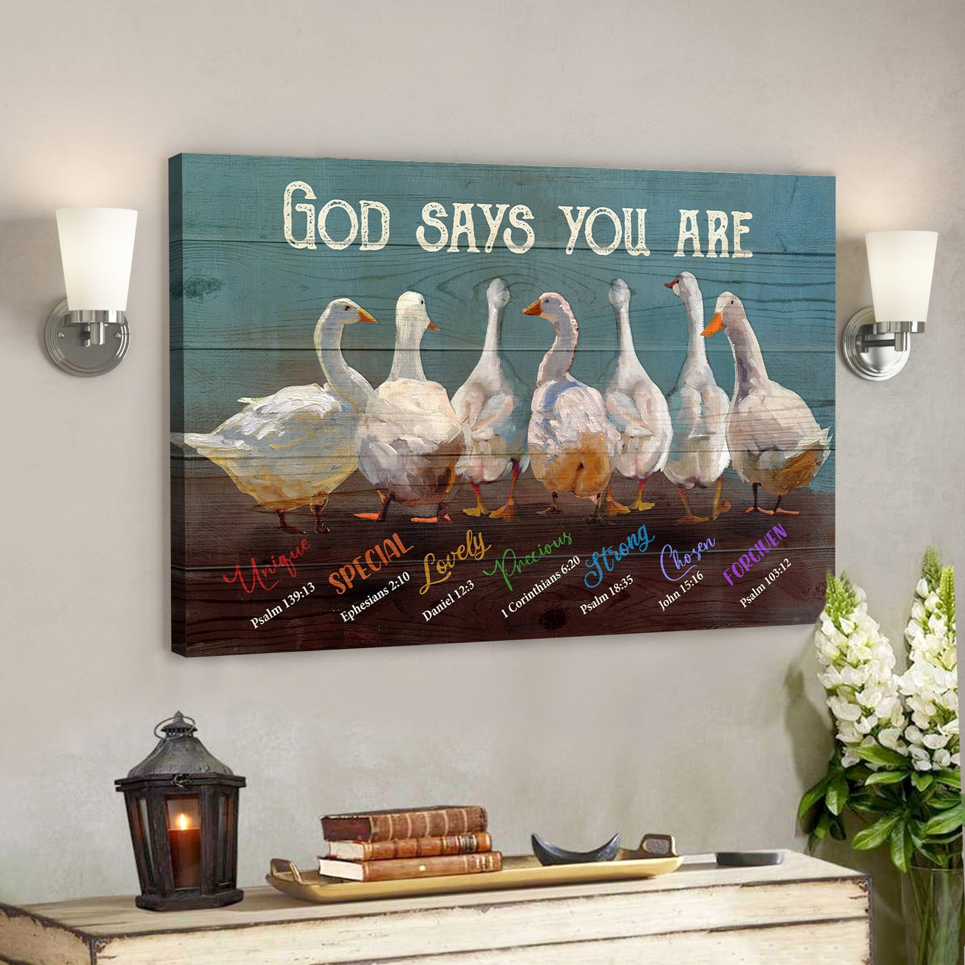 Duck - God Says You Are Jesus - Bible Verse Canvas - God Canvas - Scripture Canvas Wall Art - Ciaocustom