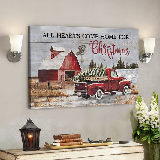 God Canvas Prints - Jesus Canvas Art - All Hearts Come Home For Christmas Wall Art Canvas Christian Christmas Gifts - Ciaocustom