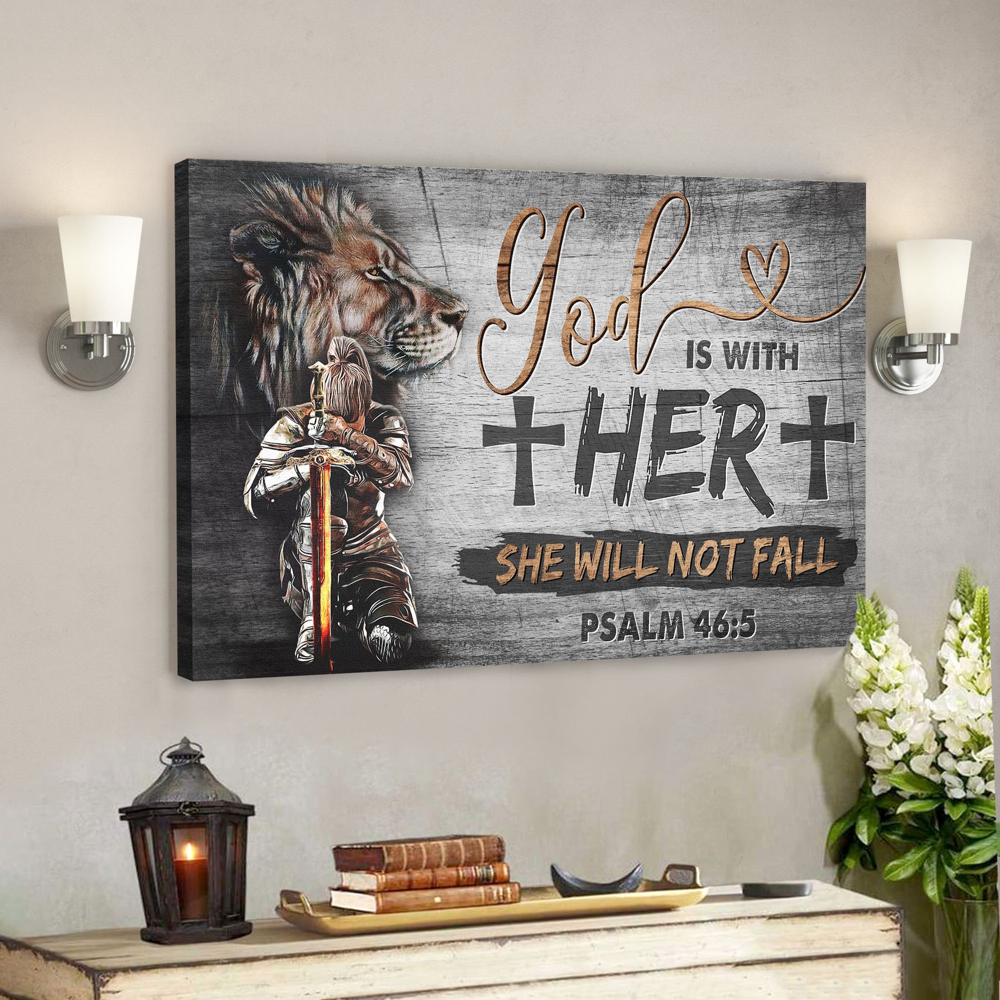 Woman Warrior - God Is With Her - Bible Verse Canvas - God Canvas - Scripture Canvas Wall Art - Ciaocustom