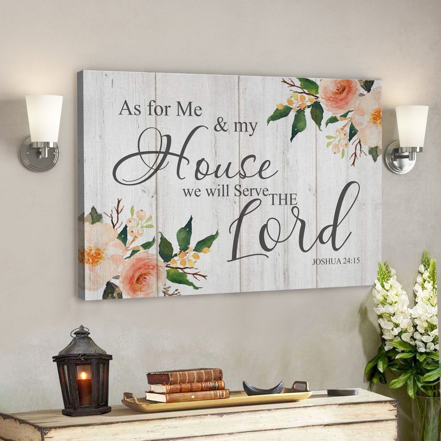 As For Me And My House We Will Serve The Lord Canvas Wall Art - Ciaocustom