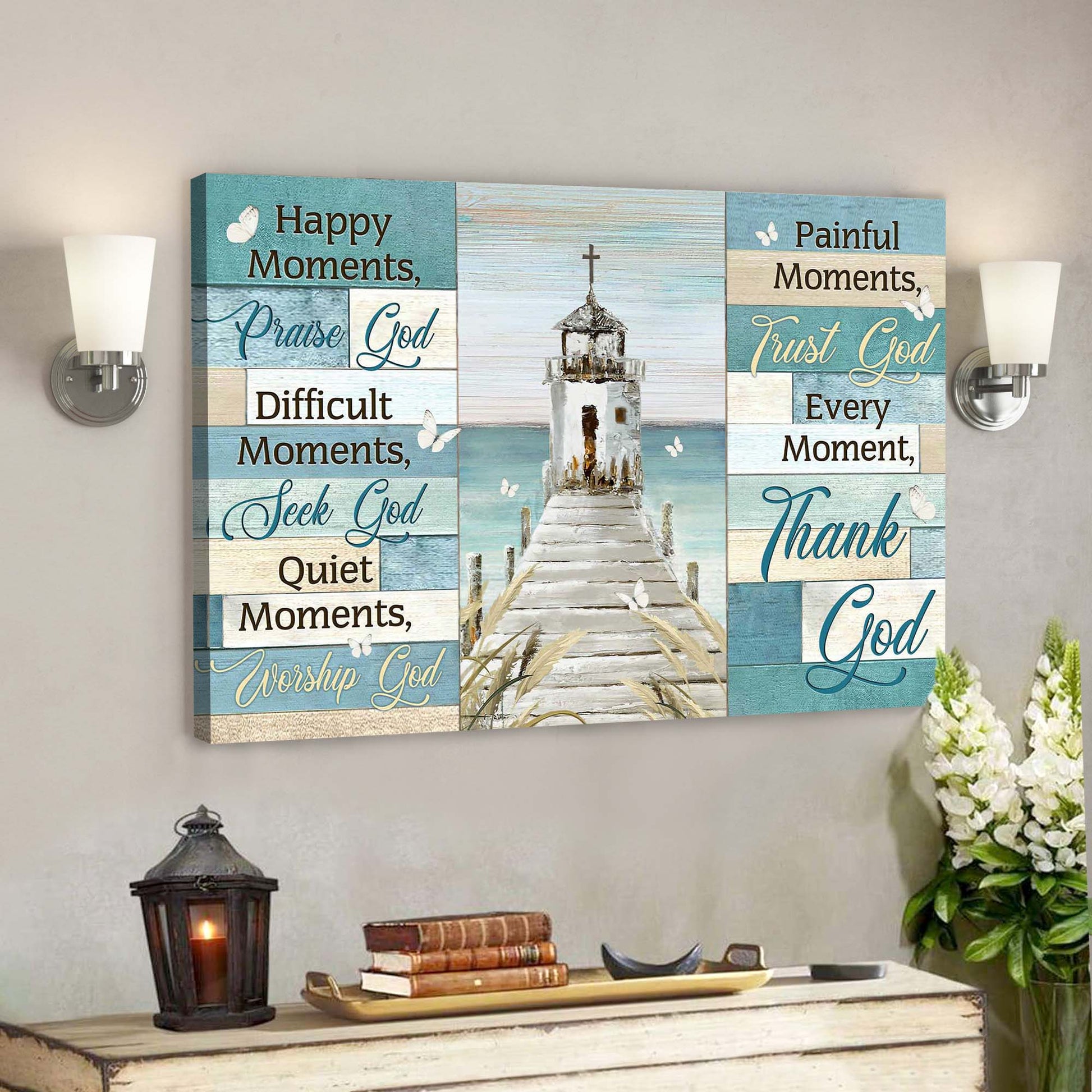 Church By The River - Every Moment Thank God Canvas Wall Art - Bible Verse Canvas - God Canvas - Scripture Canvas Wall Art - Ciaocustom