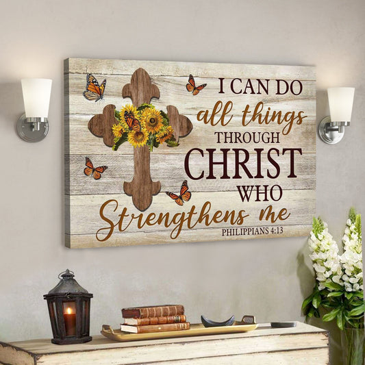 God Canvas Prints - Jesus Canvas Art - I Can Do All Things Through Christ Philippians 413 Christian Wall Art Canvas - Ciaocustom