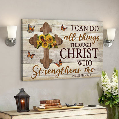 God Canvas Prints - Jesus Canvas Art - I Can Do All Things Through Christ Philippians 413 Christian Wall Art Canvas - Ciaocustom