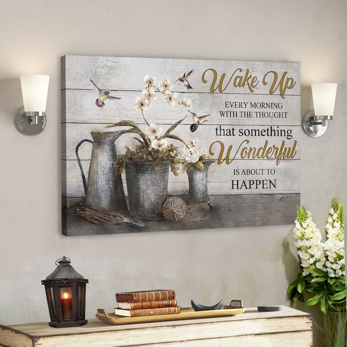 Wake Up Every Morning With The Thought That Something Wonderful Is About To Happen - Bible Verse Canvas - Scripture Canvas Wall Art - Ciaocustom