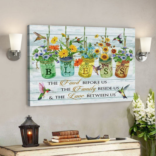 Bless The Food Before Us Canvas Wall Art - Christian Poster - Ciaocustom