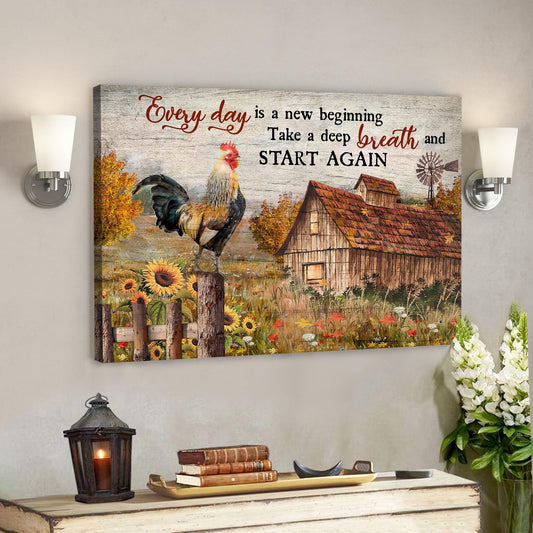 Wonderful Farm - Everyday Is A New Beginning Canvas Wall Art - Bible Verse Canvas - God Canvas - Ciaocustom