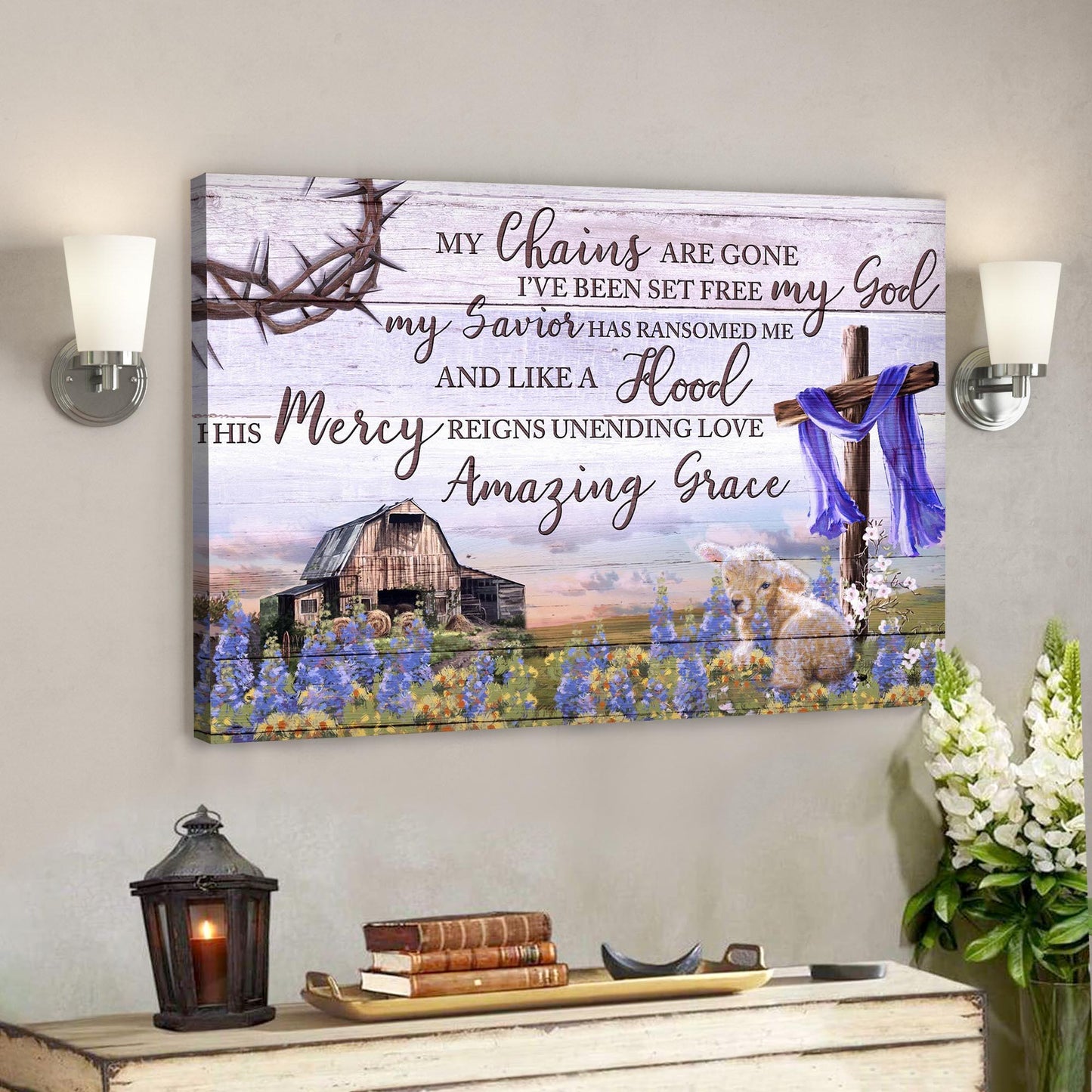 His Mercy Reigns Unending Love - Bible Verse Canvas - God Canvas - Scripture Canvas Wall Art - Ciaocustom