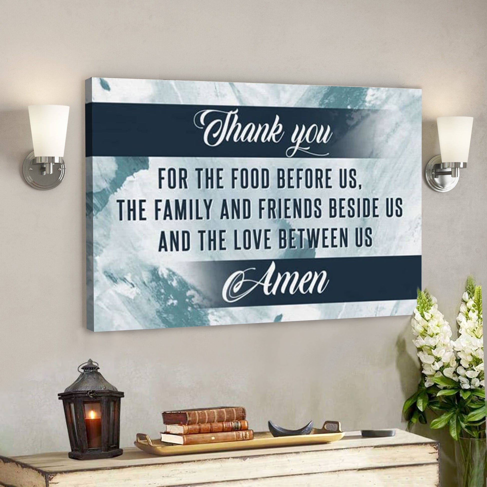 Bible Verse Canvas - God Canvas - Thank You For The Food Before Us Christian Canvas Wall Art - Scripture Canvas Wall Art - Ciaocustom