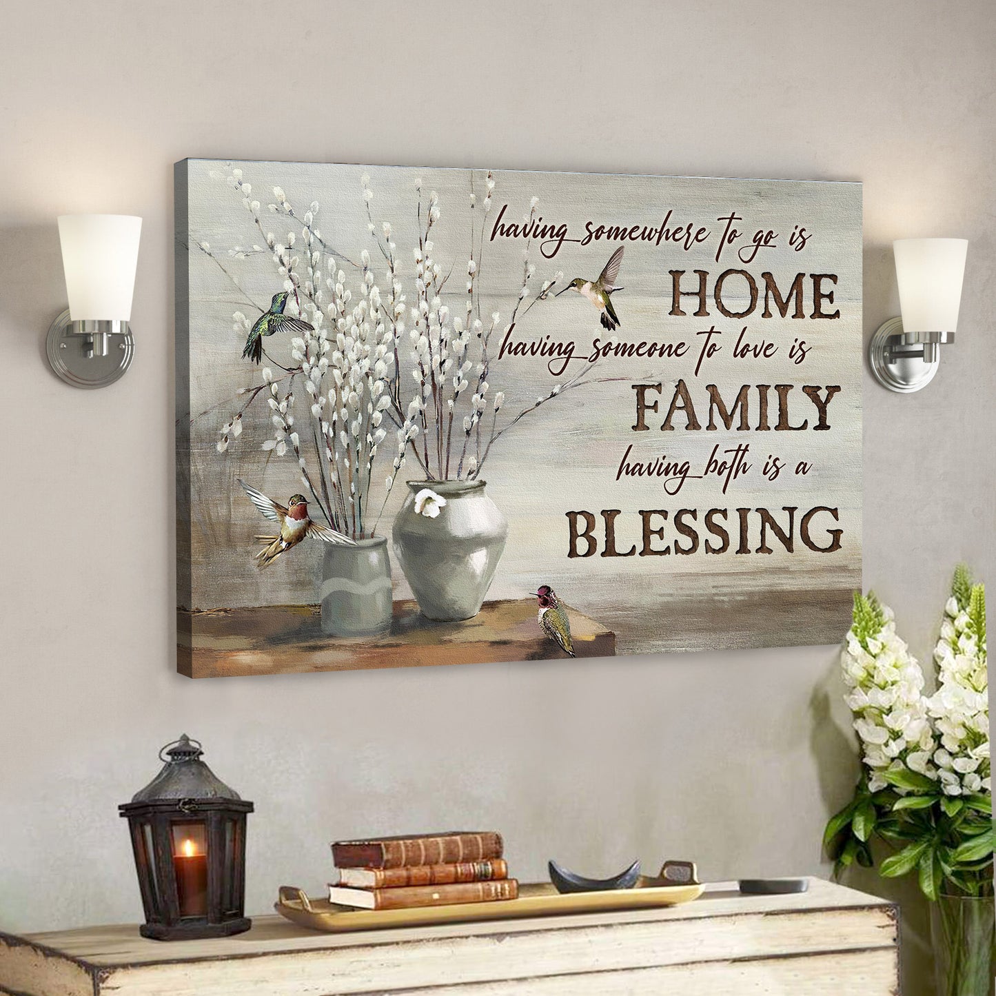 Having Both Home And Family Is A Blessing  - Bible Verse Canvas - God Canvas - Scripture Canvas Wall Art - Ciaocustom