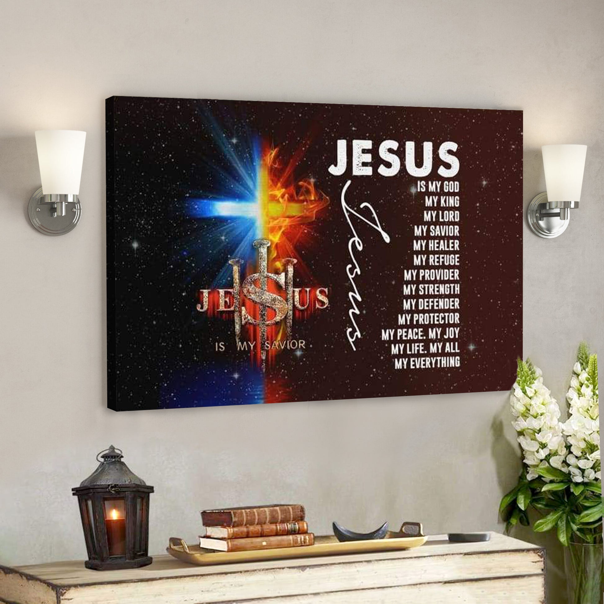 Bible Verse Canvas - God Canvas - Jesus My Lord My God My King My Everything Canvas Wall Art - Scripture Canvas Wall Art - Ciaocustom
