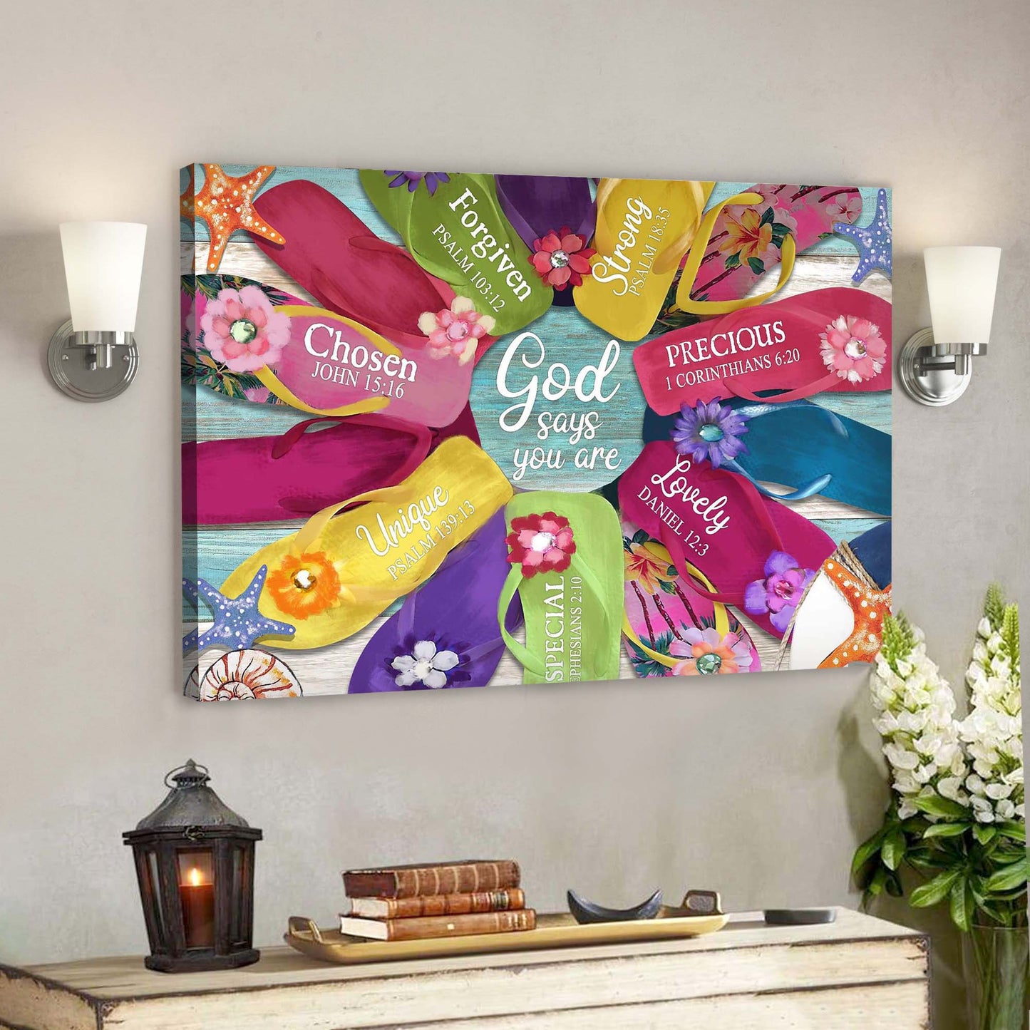 Colorful Summer - God Says You Are Canvas Wall Art - Bible Verse Canvas - God Canvas - Scripture Canvas Wall Art - Ciaocustom