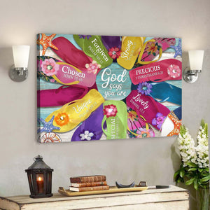 Colorful Summer - God Says You Are Canvas Wall Art - Bible Verse Canvas - God Canvas - Scripture Canvas Wall Art - Ciaocustom