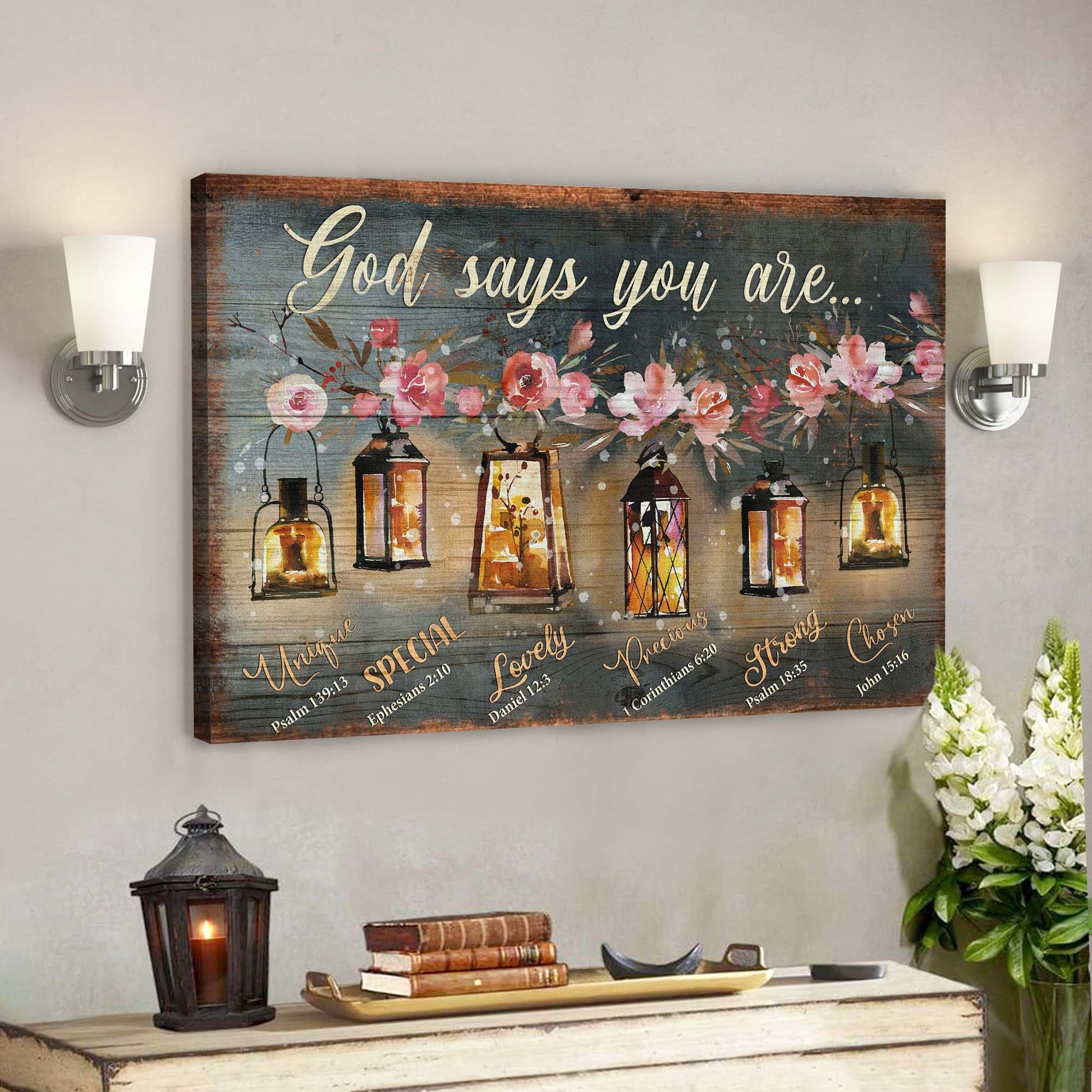 Beautiful Old Lamps - God Says You Are Canvas Wall Art - Bible Verse Canvas - God Canvas - Scripture Canvas Wall Art - Ciaocustom