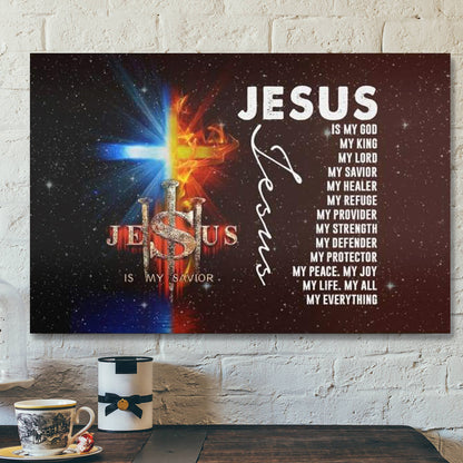 Bible Verse Canvas - Jesus My Lord My God My King My Everything Canvas Wall Art - Scripture Canvas Wall Art - Ciaocustom