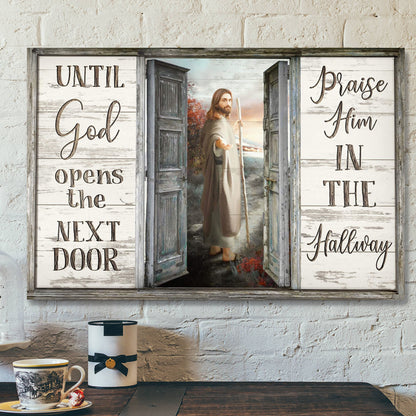 Take His Hand - Until God Opens The Next Door - Bible Verse Canvas - Scripture Canvas Wall Art - Ciaocustom