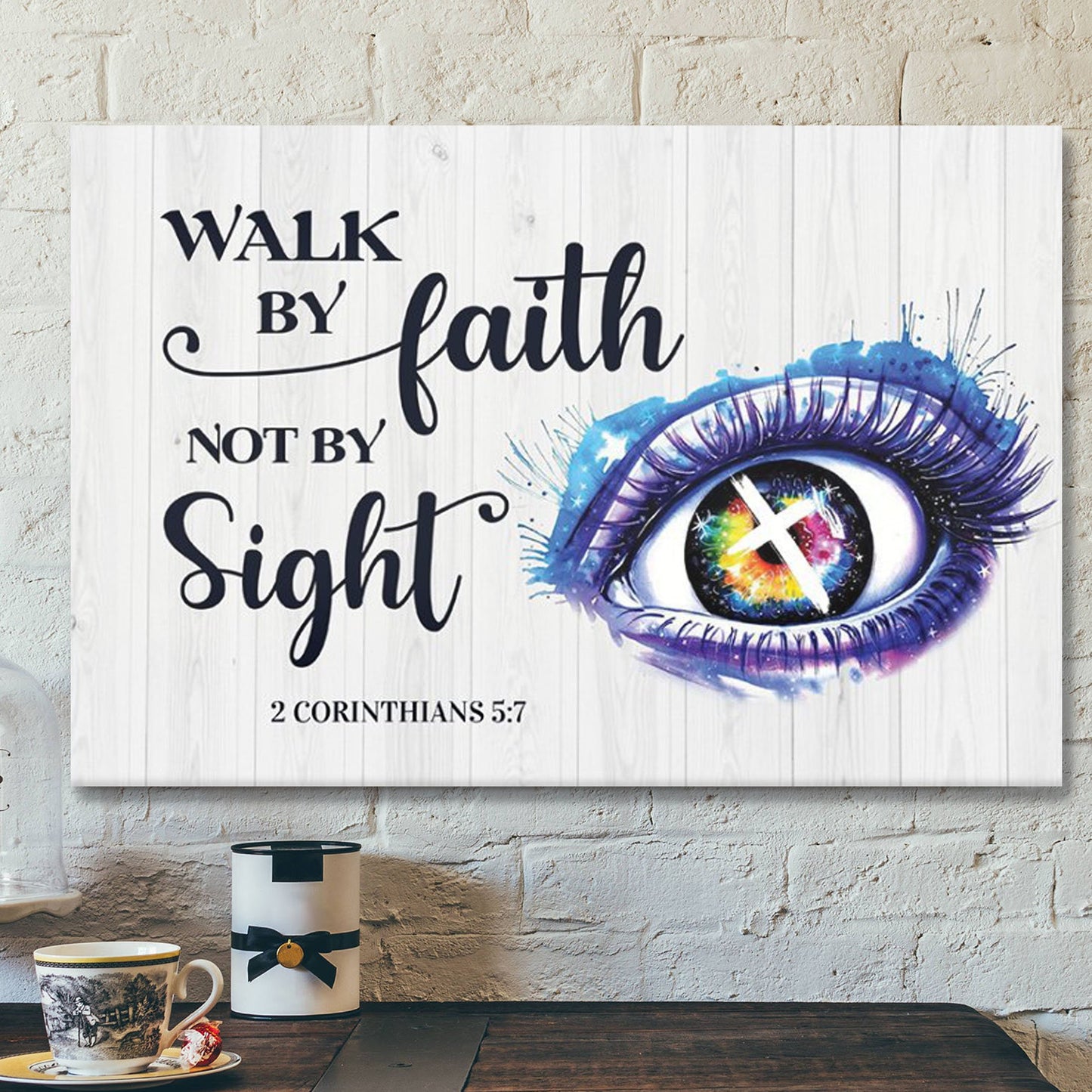 God Canvas - Bible Verse Canvas - Walk By Faith - Unique Christian Canvas - Scripture Canvas - Ciaocustom