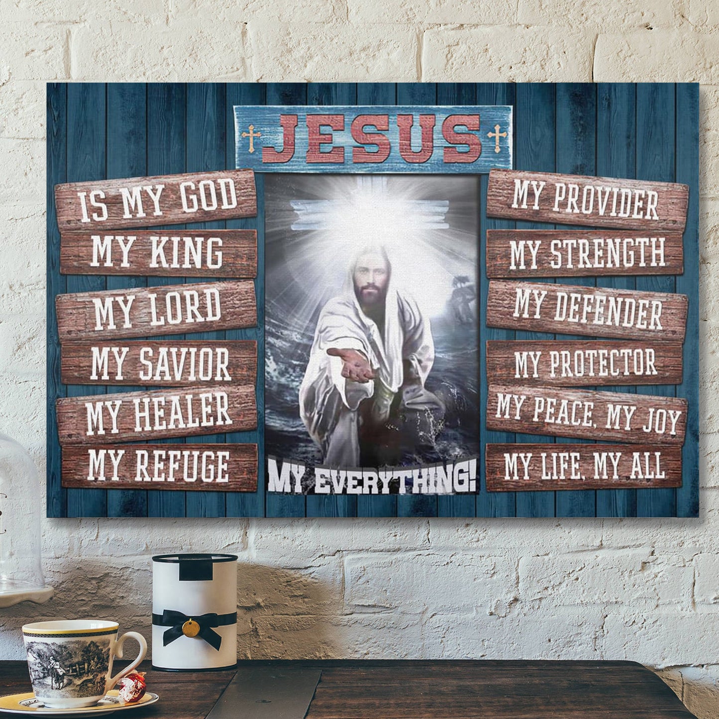 Bible Verse Canvas - Jesus My God My Lord My All Canvas Wall Art - Scripture Canvas Wall Art - Ciaocustom