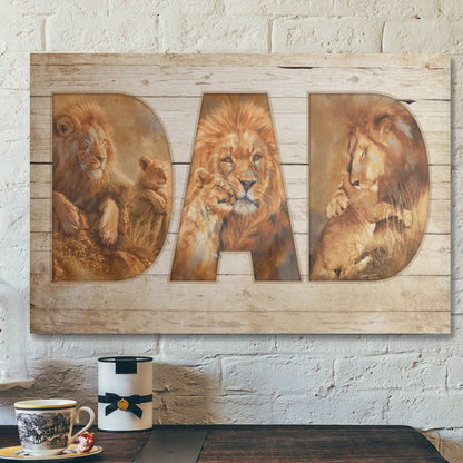 Bible Verse Wall Art Canvas - Dad - Awesome Lion Canvas - Ciaocustom