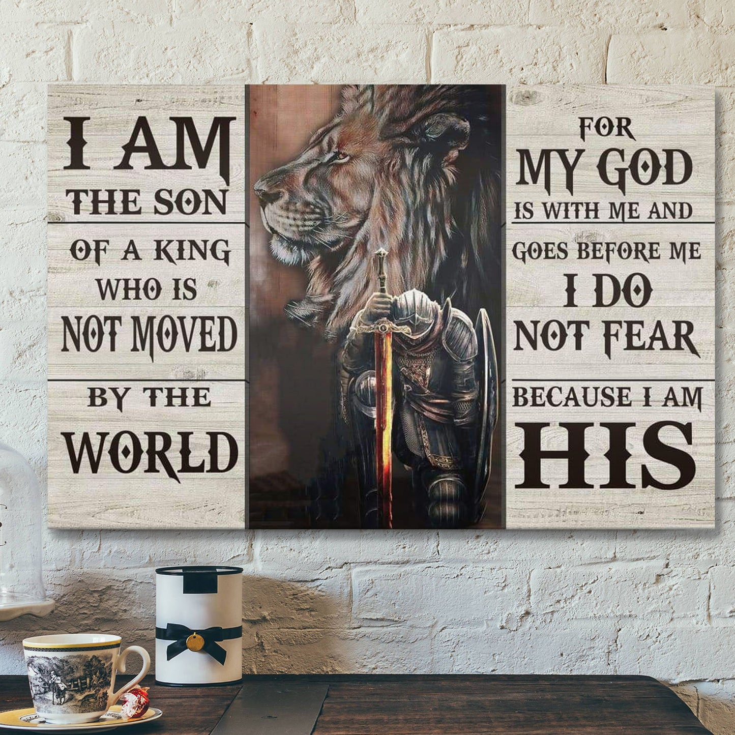 Lion And Warrior Canvas - I Am The Son Of A King Wall Art Decor - Ciaocustom