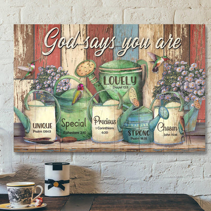 Garden Canvas - God Says You Are Canvas Wall Art - Bible Verse Canvas - Scripture Canvas Wall Art - Ciaocustom