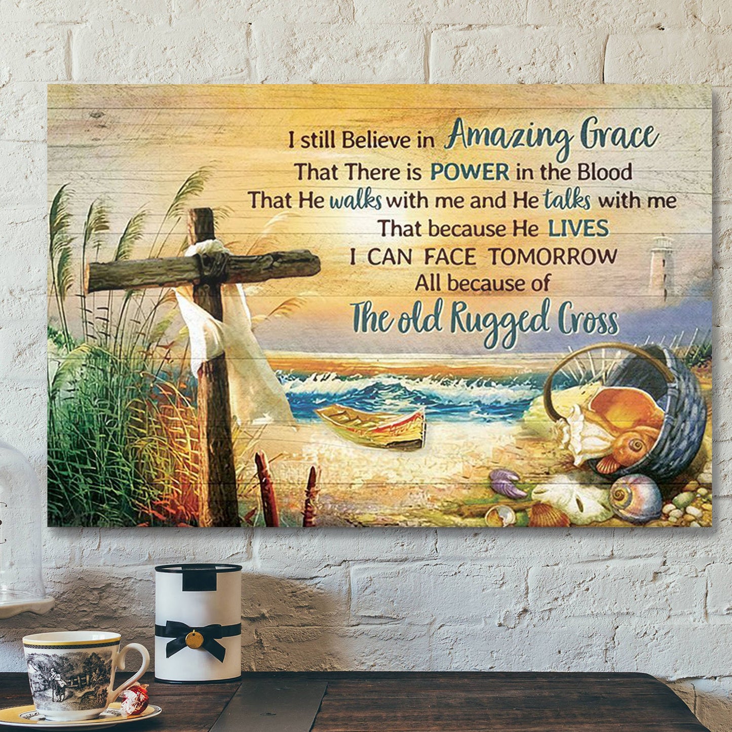 God Canvas - Bible Verse Canvas - I Still Believe In Amazing Grace - Beautiful Beach Scene Canvas - Scripture Canvas - Ciaocustom
