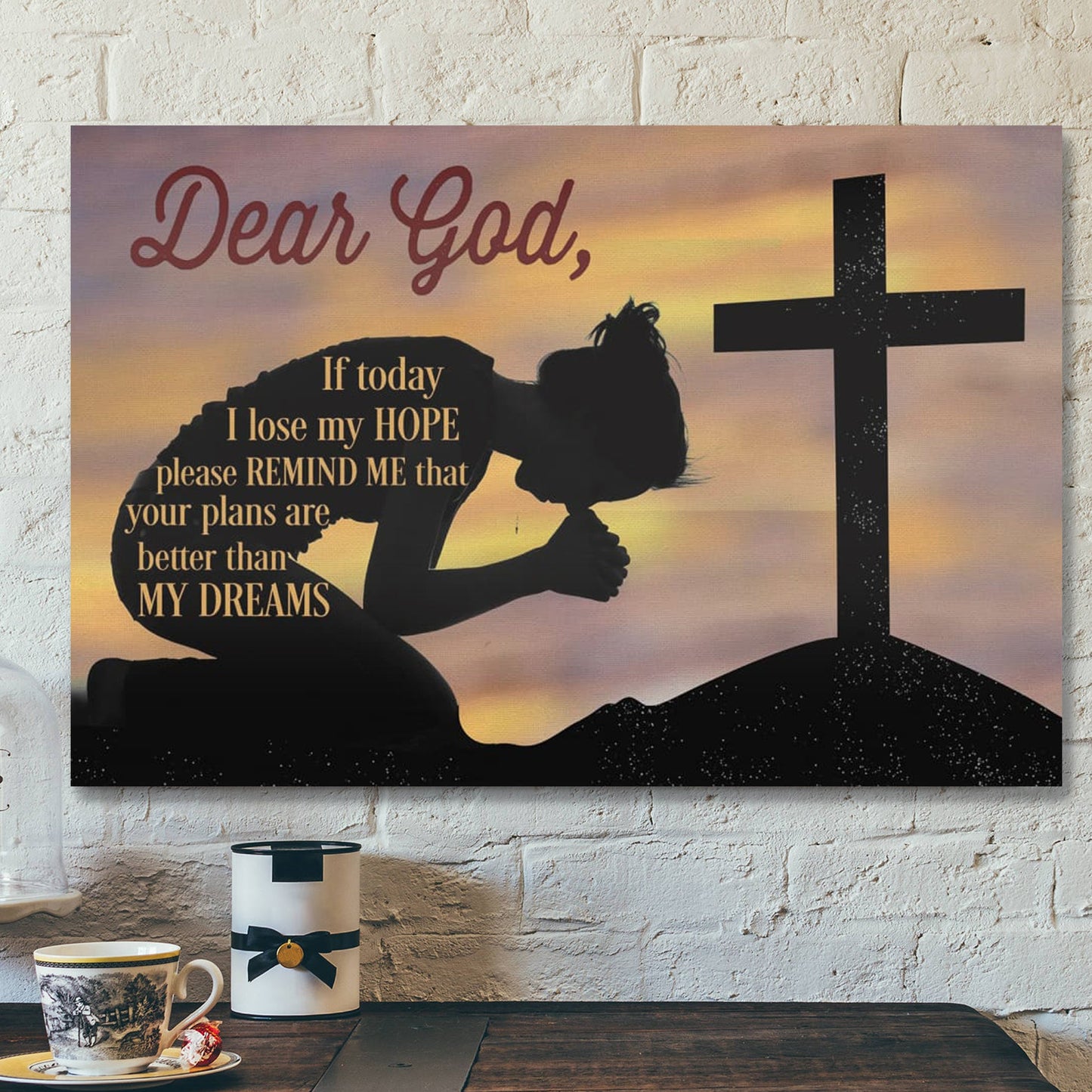 Bible Verse Canvas - Dear God If Today I Lose My Hope Canvas - Scripture Canvas Wall Art - Ciaocustom