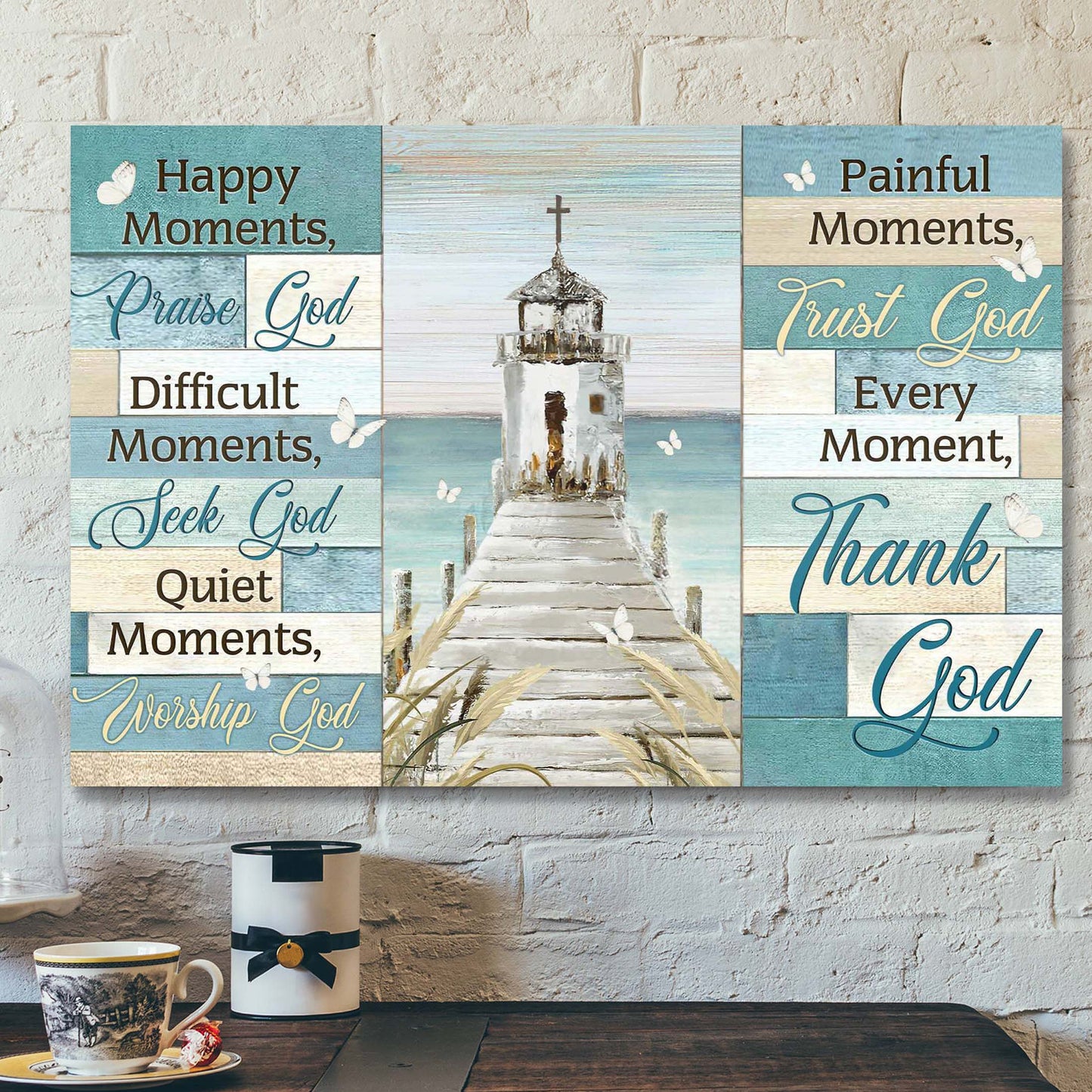 Church By The River - Every Moment Thank God Canvas Wall Art - Bible Verse Canvas - Scripture Canvas Wall Art - Ciaocustom