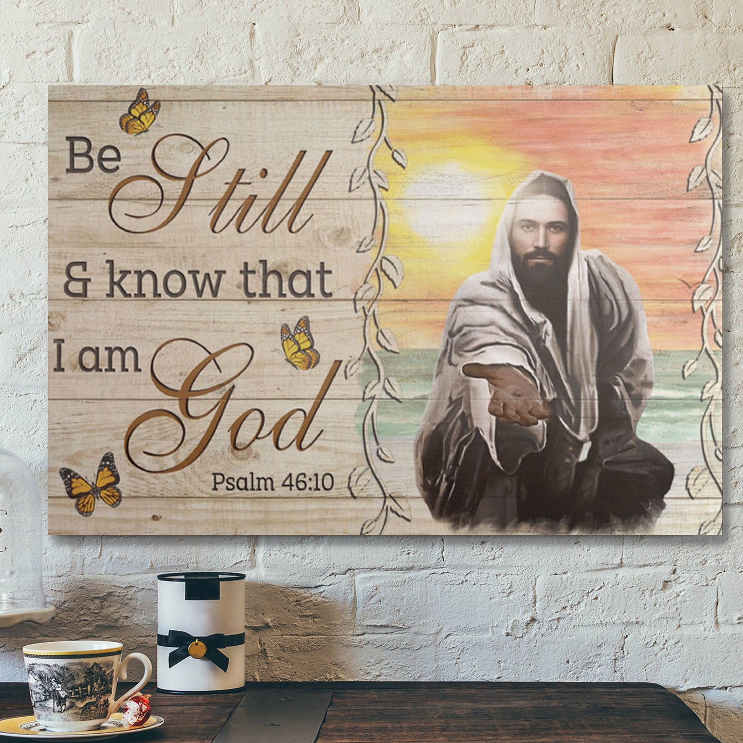 Take Jesus's Hand - Be Still And Know That I Am God - Bible Verse Canvas - Scripture Canvas Wall Art - Ciaocustom