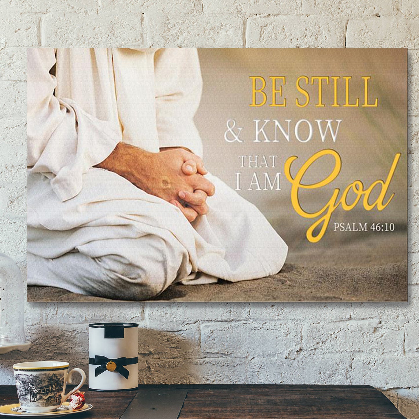 Bible Verse Canvas - Be Still & Know That I Am God - Scripture Canvas Wall Art - Ciaocustom