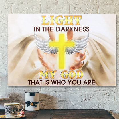 Bible Verse Canvas - Light In The Darkness Cross Jesus My God - Scripture Canvas Wall Art - Ciaocustom