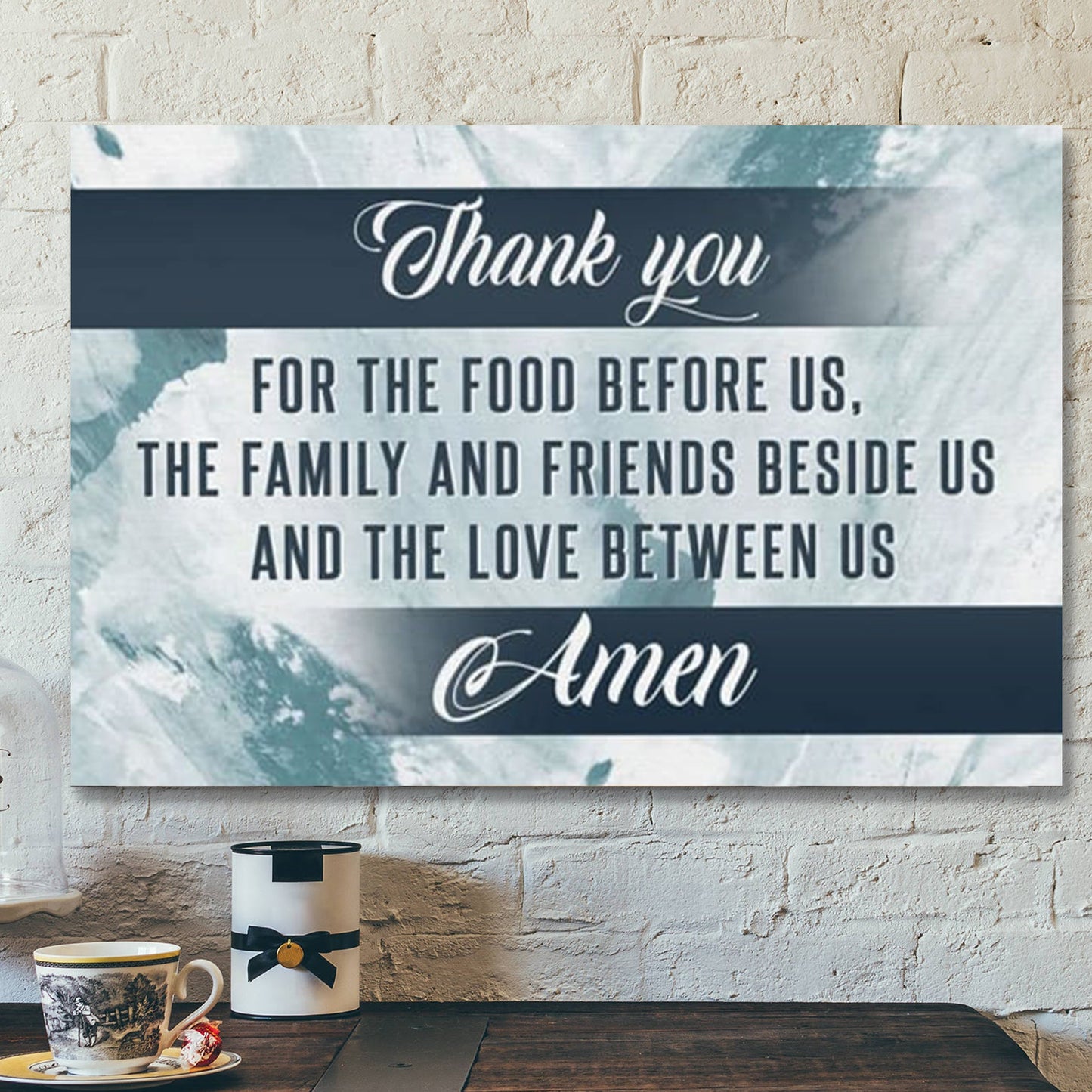 Bible Verse Canvas - Thank You For The Food Before Us Christian Canvas Wall Art - Scripture Canvas Wall Art - Ciaocustom
