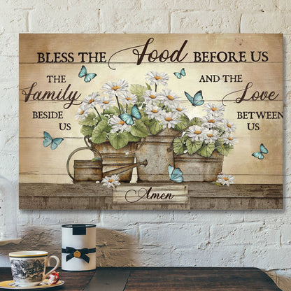 Bless The Food Before Us The Family Beside Us - Bible Verse Canvas - Scripture Canvas Wall Art - Ciaocustom