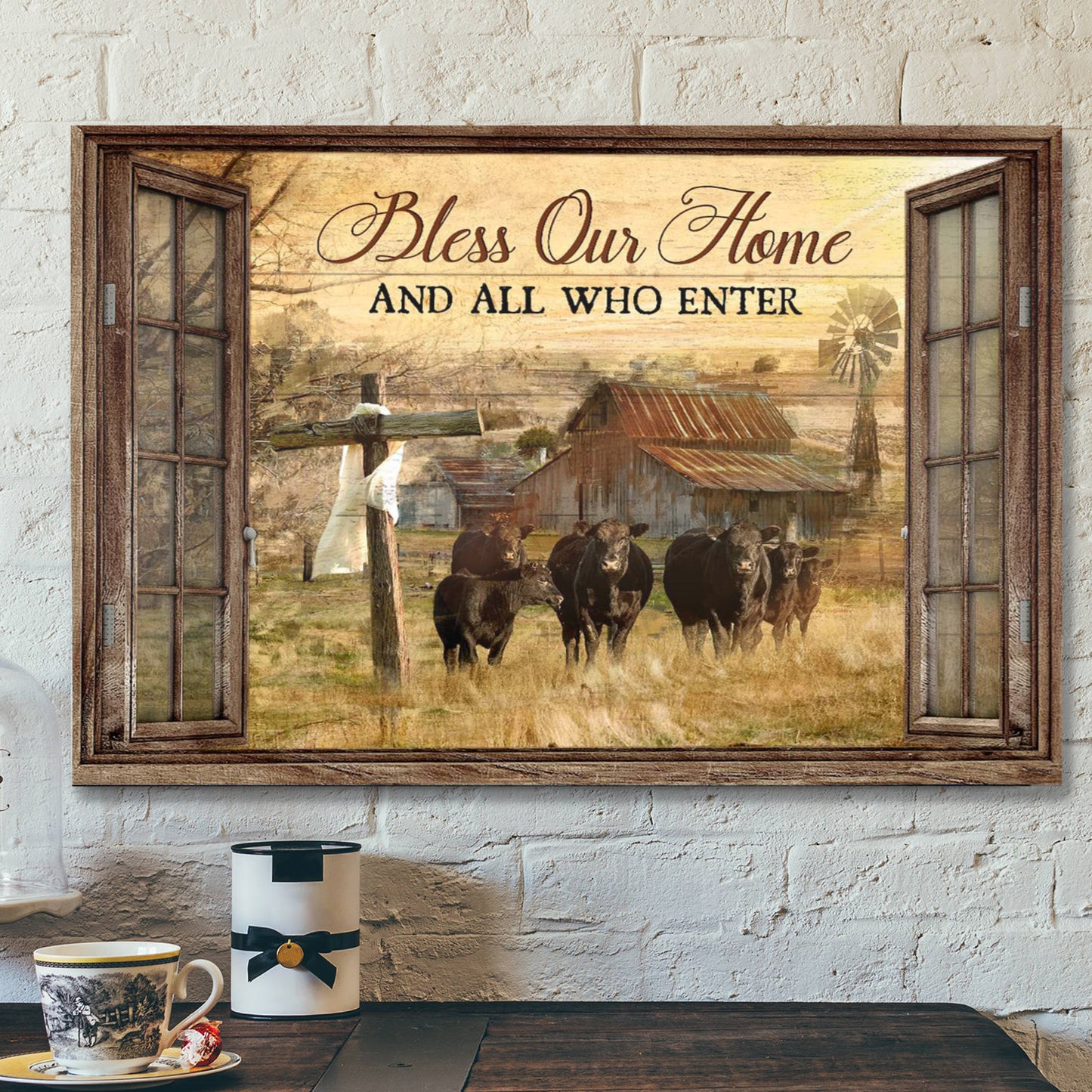 Window Barn And Tranquil Farm - Bless On Home Who Are Enter Canvas Wall Art - Bible Verse Canvas - Scripture Canvas Wall Art - Ciaocustom
