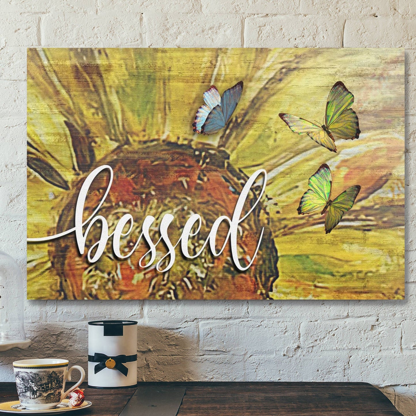Bible Verse Canvas - Blessed Sunflower Wall Art Canvas - Blessed Wall Art - Scripture Canvas Wall Art - Ciaocustom
