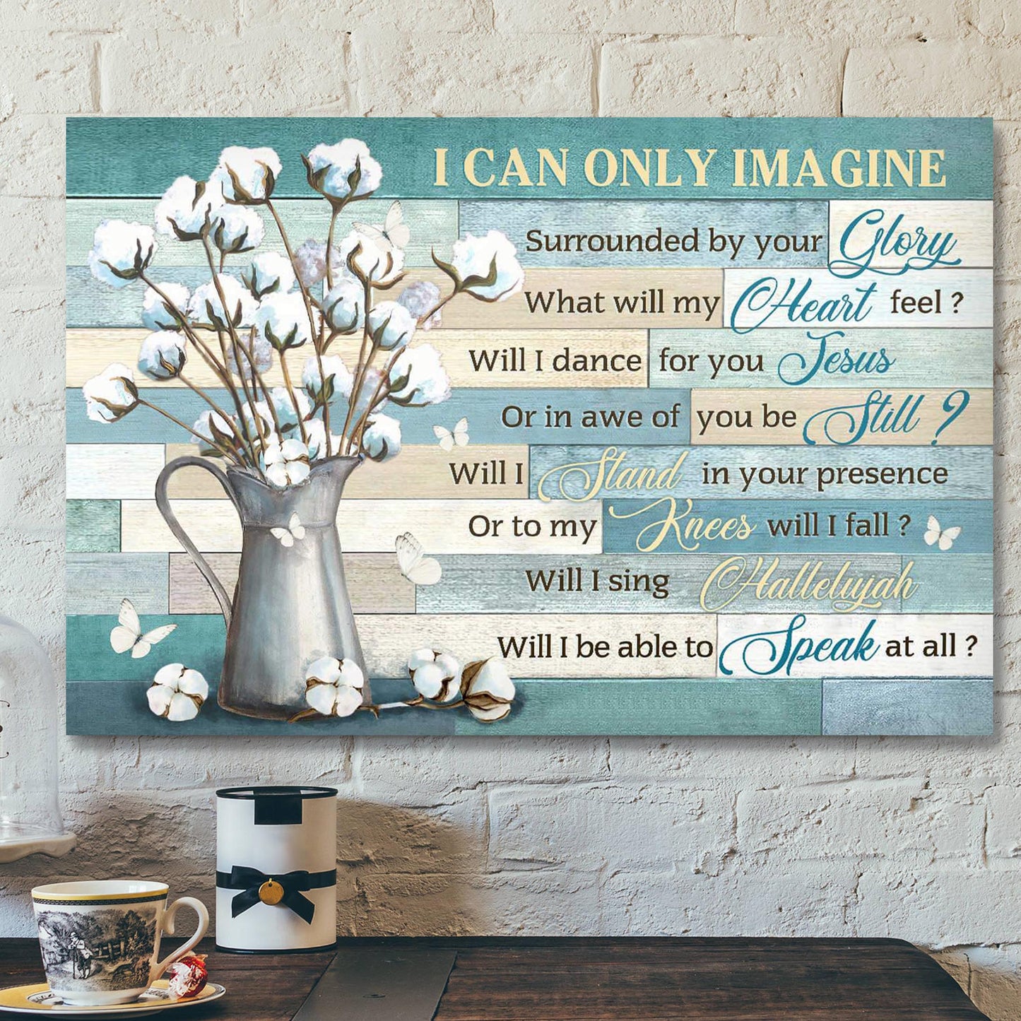 Bible Verse Canvas - Cotton Flower Vase - I Can Only Imagine Canvas Wall Art - Ciaocustom