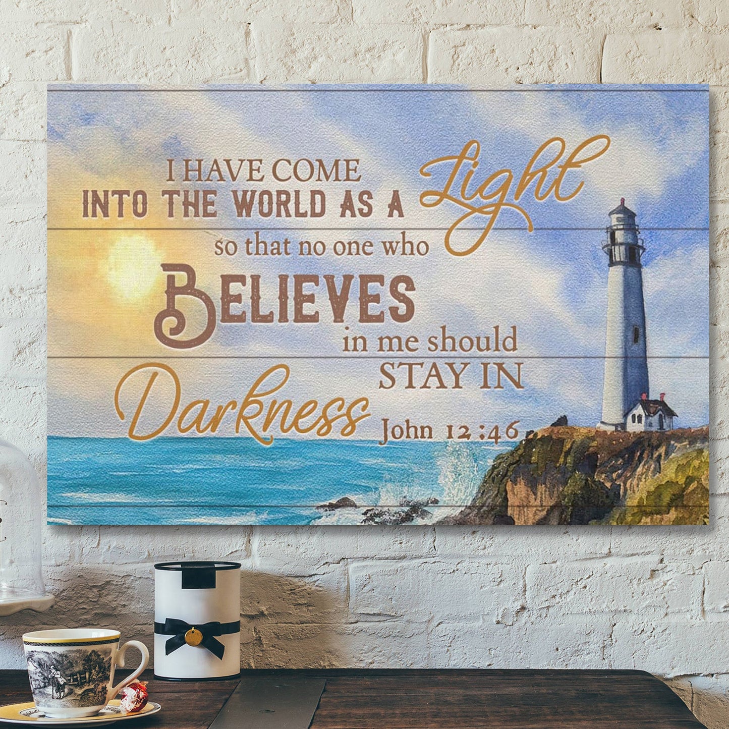 Bible Verse Canvas - I Have Come Into The World As A Light John 1246 Canvas - Scripture Canvas Wall Art - Ciaocustom