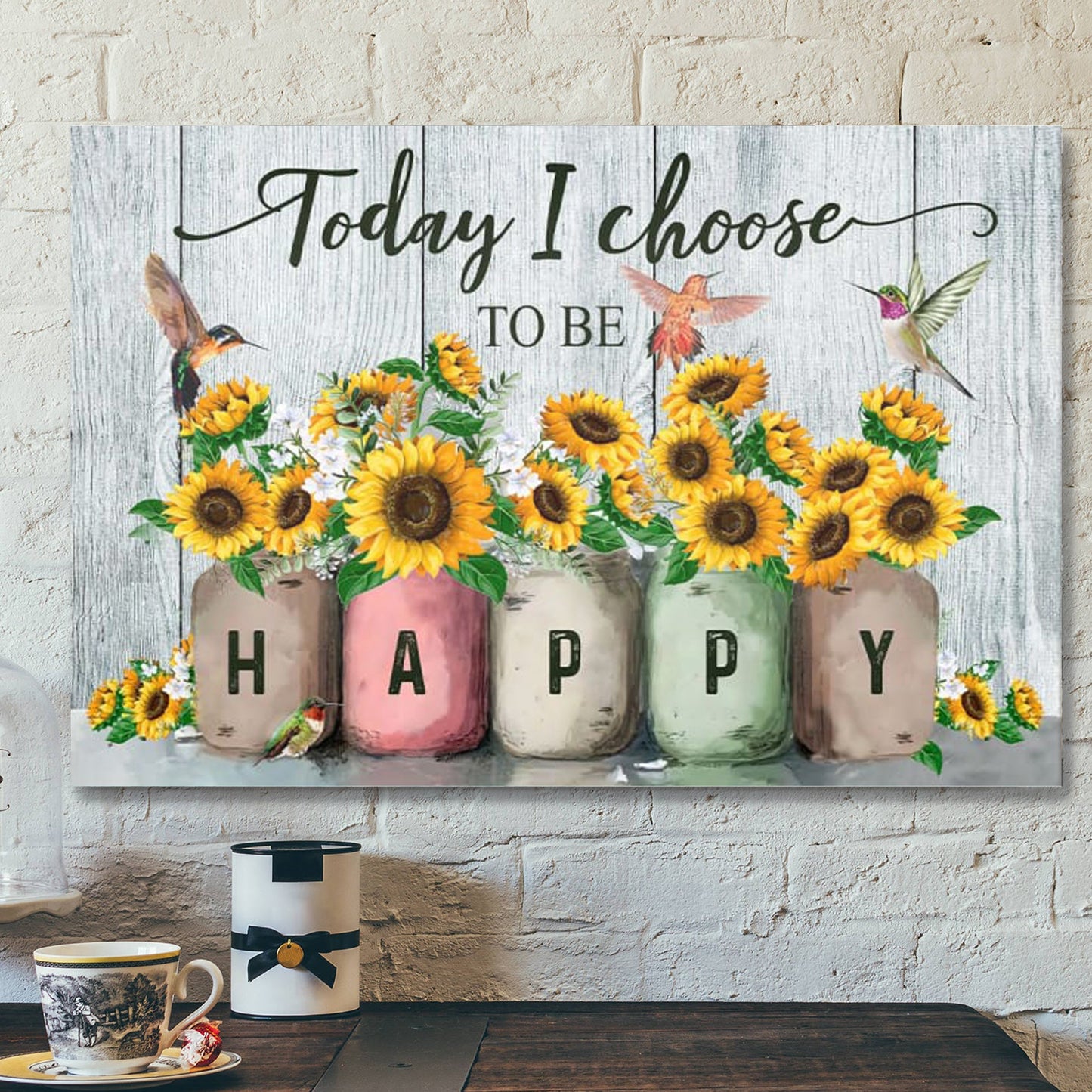 Bible Verse Canvas - Today I Choose To Be Happy Wall Art Canvas - Scripture Canvas Wall Art - Ciaocustom