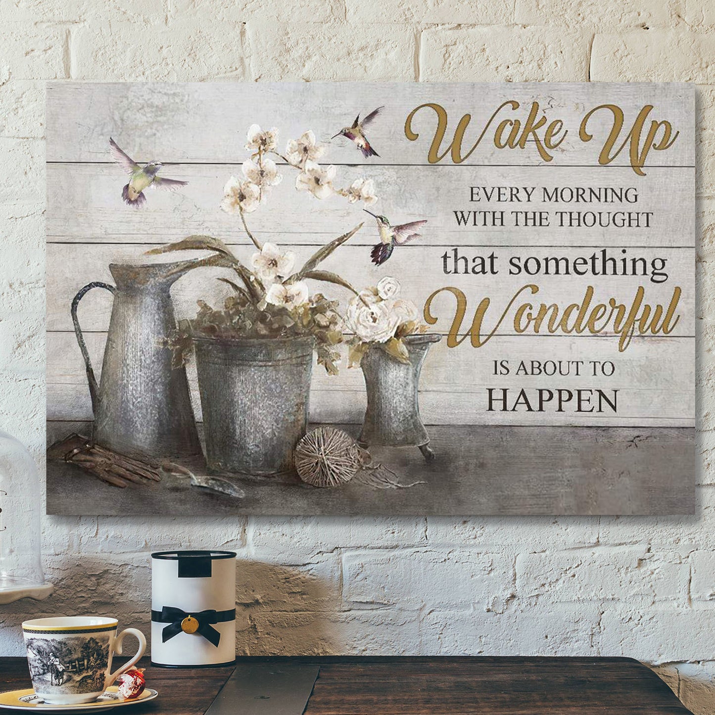 Wake Up Every Morning With The Thought That Something Wonderful Is About To Happen - Bible Verse Canvas - Scripture Canvas Wall Art - Ciaocustom